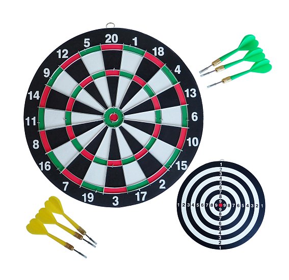 Zielscheiben-Set 38 cm + 6 Stk. scharfe Darts