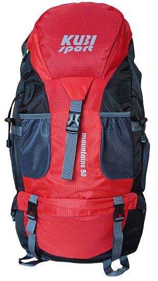 Rucksack Mountains 50 L zum Wandern rot