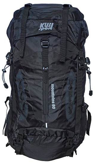 Rucksack Mountains 60 L für anspruchsvollere Bergwanderungen schwarz